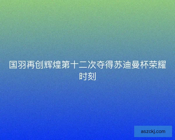 国羽再创辉煌第十二次夺得苏迪曼杯荣耀时刻